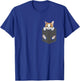 Hanging Cat in Pocket Cute Cat Lover Women Kids T-Shirt - T-Shirt | Royal
