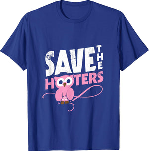 Save the hooters breast cancer T-Shirt - T-Shirt | Royal