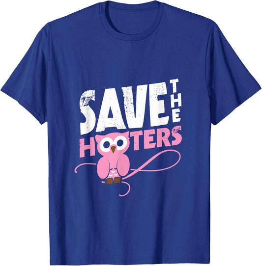 Save the hooters breast cancer T-Shirt - T-Shirt | Royal