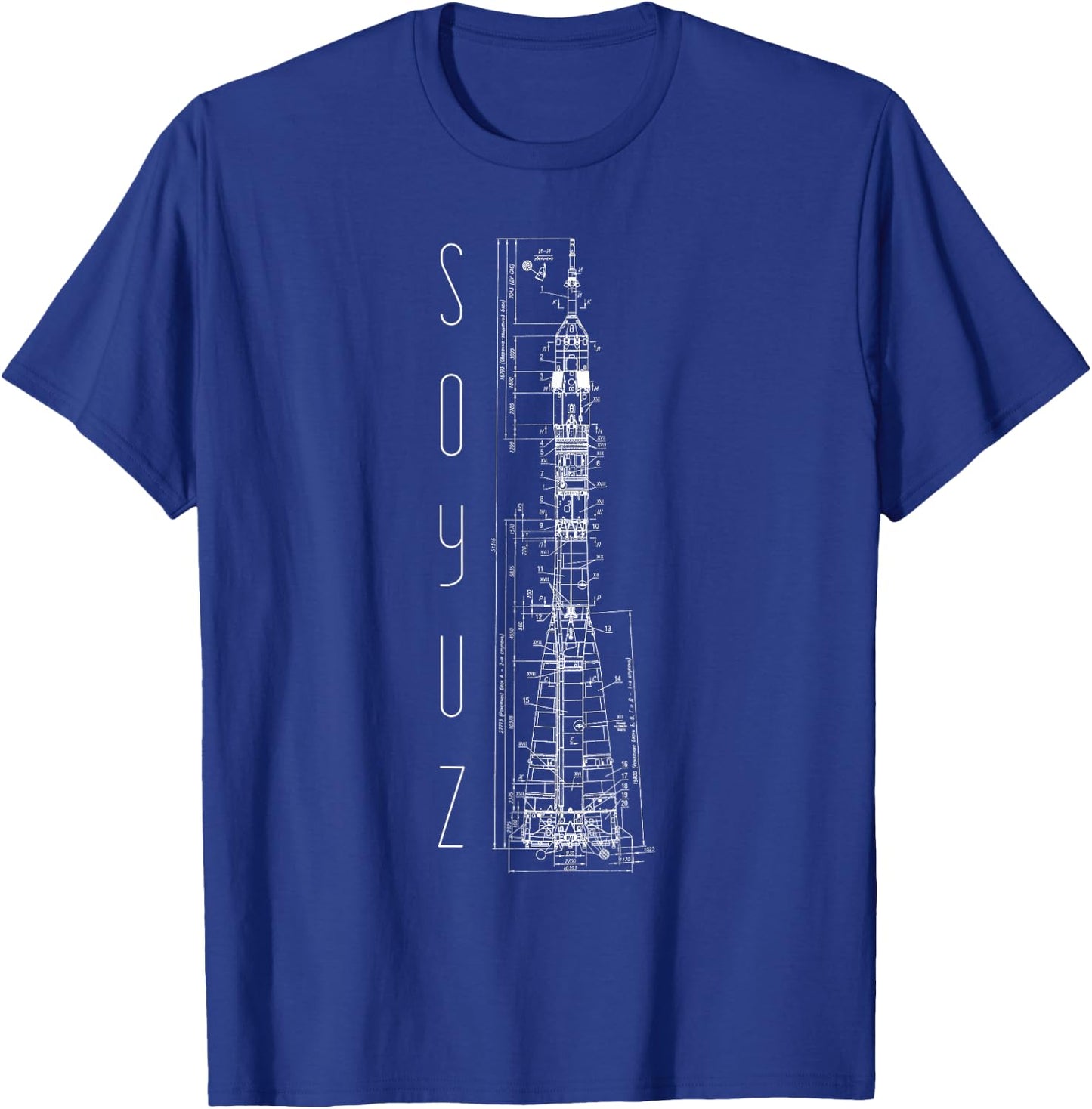 Soyuz Rocket Space Flight Soviet Union Russia Communism T-Shirt - T-Shirt | Royal