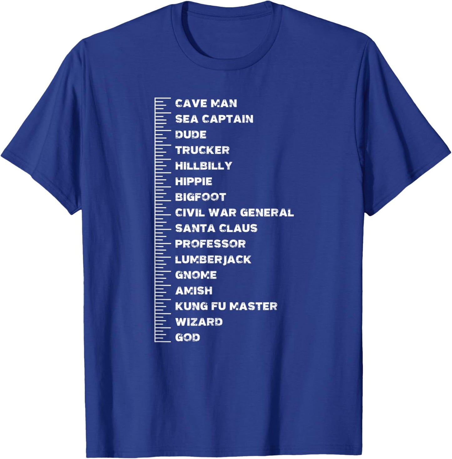 Beard Measurement Chart Funny Bearded Guy Soul Patch Length T-Shirt - T-Shirt | Royal