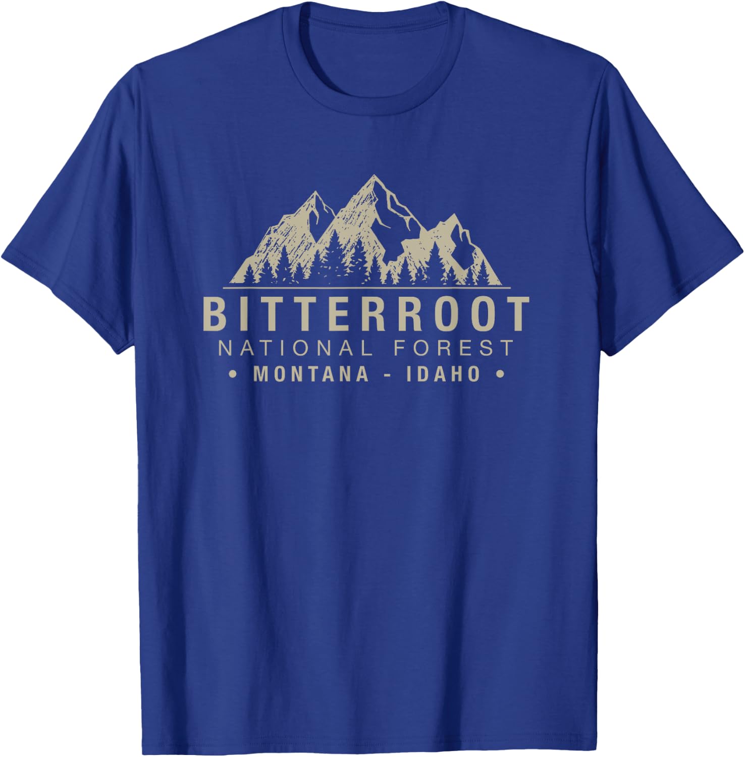 Bitterroot National Forest Montana Idaho T-Shirt - T-Shirt | Royal