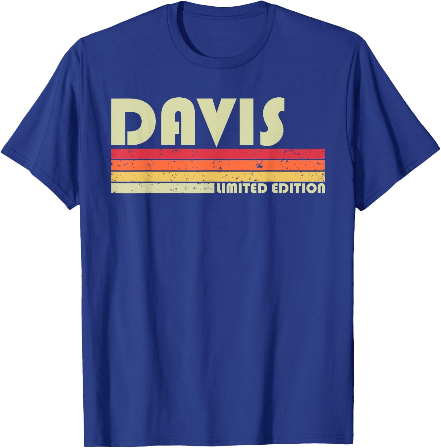 DAVIS Surname Funny Retro Vintage 80s 90s Birthday Reunion T-Shirt - T-Shirt | Royal