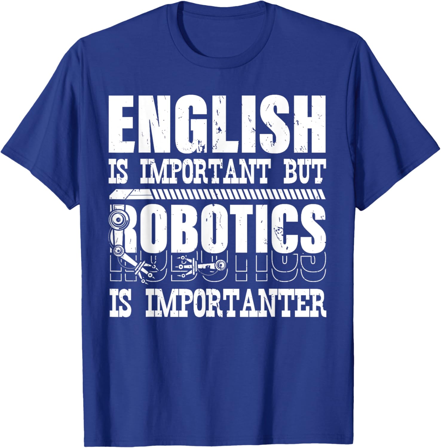 English Is Important But Robotics Is Importanter Engineering T-Shirt - T-Shirt | Royal