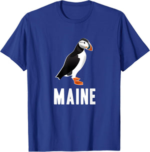 Puffin Bird Watching in Maine Souvenir Gift T-Shirt - T-Shirt | Royal