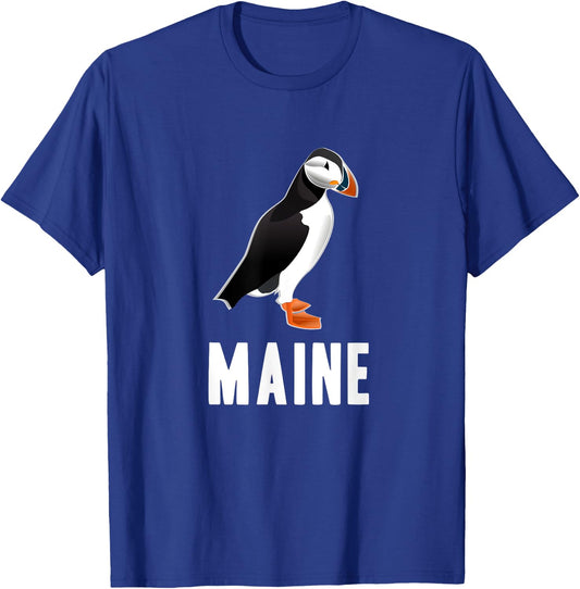 Puffin Bird Watching in Maine Souvenir Gift T-Shirt - T-Shirt | Royal