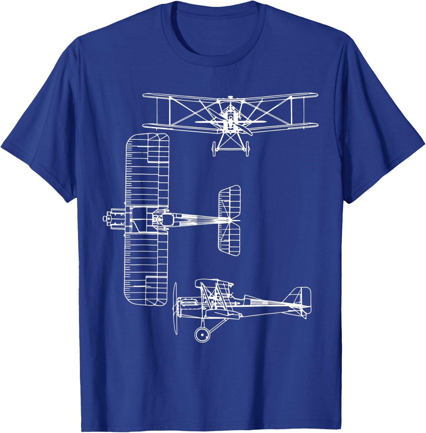 S.E.5 UK WW1 Plane Warbird Blueprint Schematics Diagram T-Shirt - T-Shirt | Royal