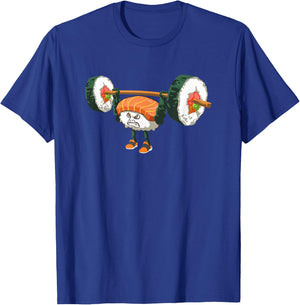 Funny Weightlifting Gift A Sushi Loving Weightlifter T-Shirt - T-Shirt | Royal