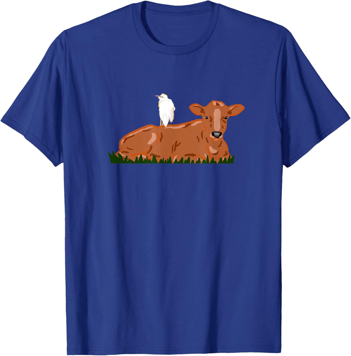 Cattle Egret Heron Bird Nature Cow T-Shirt - T-Shirt | Royal