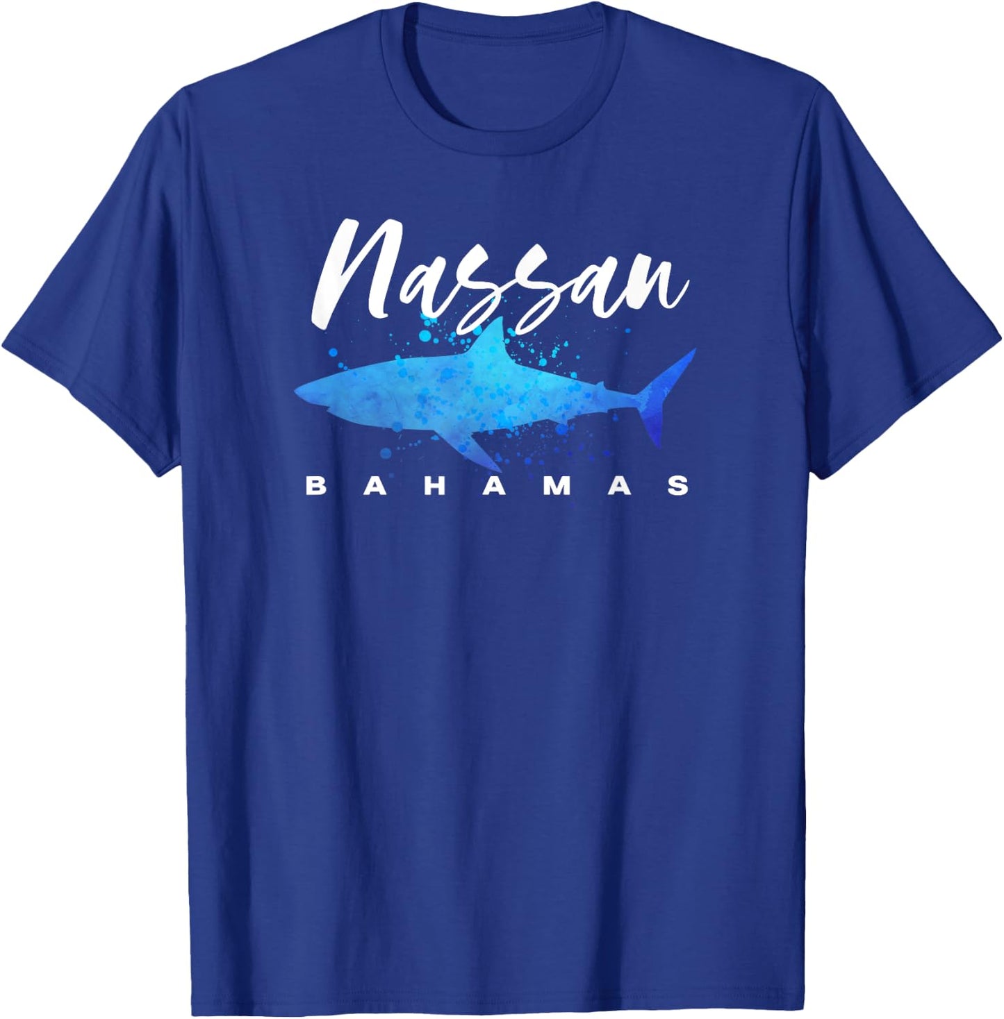 NASSAU BAHAMAS Beach Vacation Trip Great White Shark Vintage T-Shirt - T-Shirt | Royal