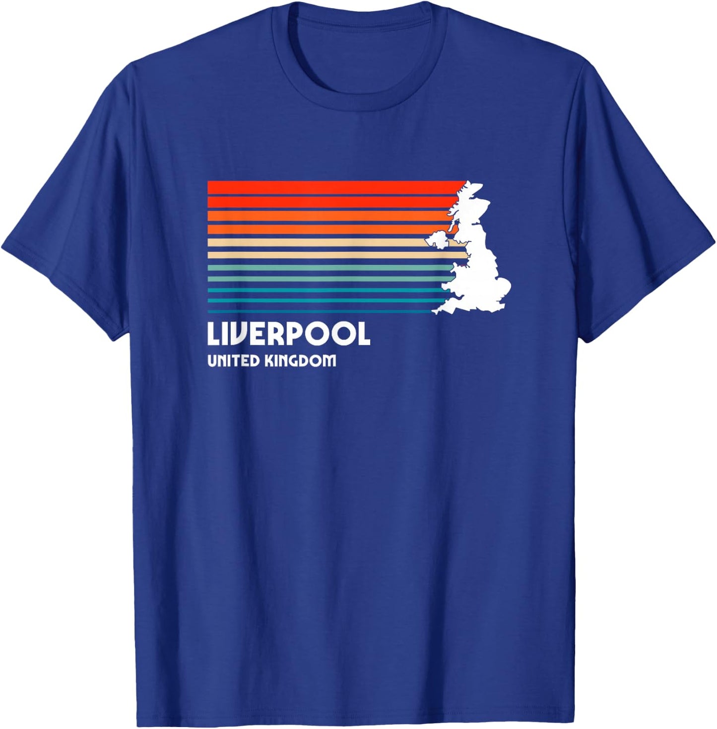 Liverpool United Kingdom Retro Vintage Style UK Graphic T-Shirt - T-Shirt | Royal