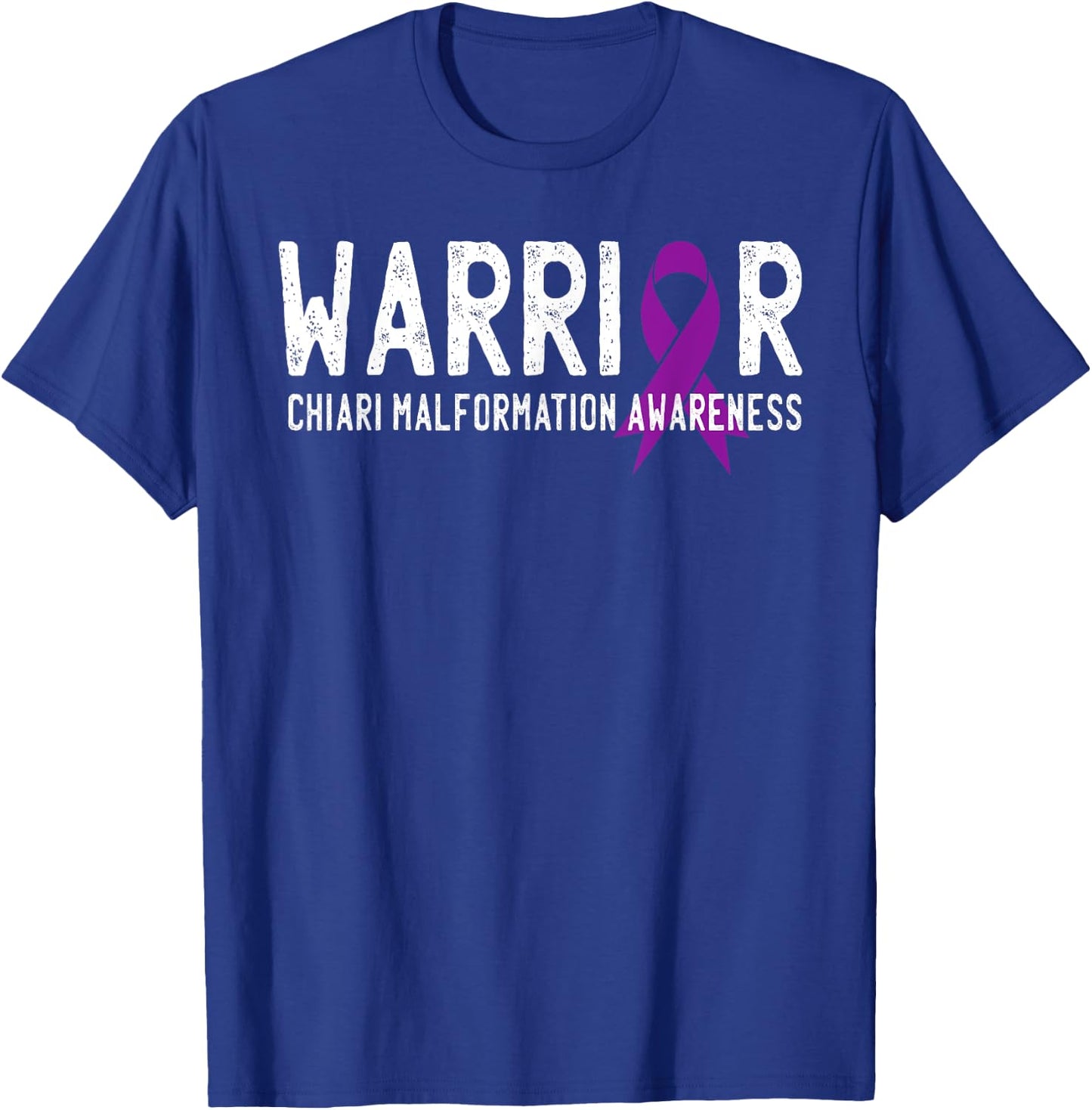 Warrior Chiari Malformation Awareness Purple Ribbon Fighter T-Shirt - T-Shirt | Royal