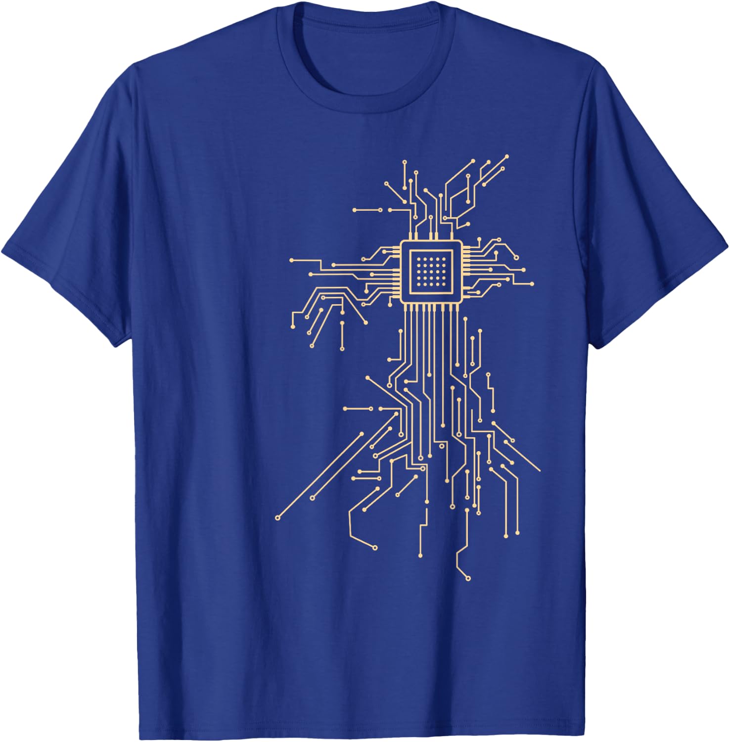 Processor Circuit Graphics Computer CPU Electronics IT Geek T-Shirt - T-Shirt | Royal