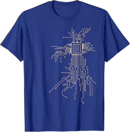 Processor Circuit Graphics Computer CPU Electronics IT Geek T-Shirt - T-Shirt | Royal