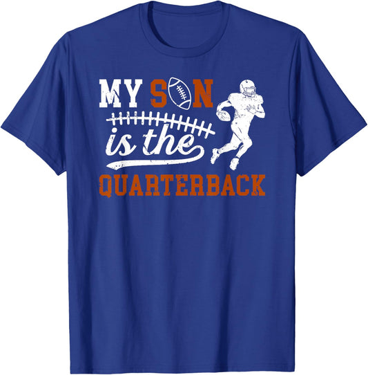 My Son Is The Quarterback Mom Of A Football Quarterback Mama T-Shirt - T-Shirt | Royal