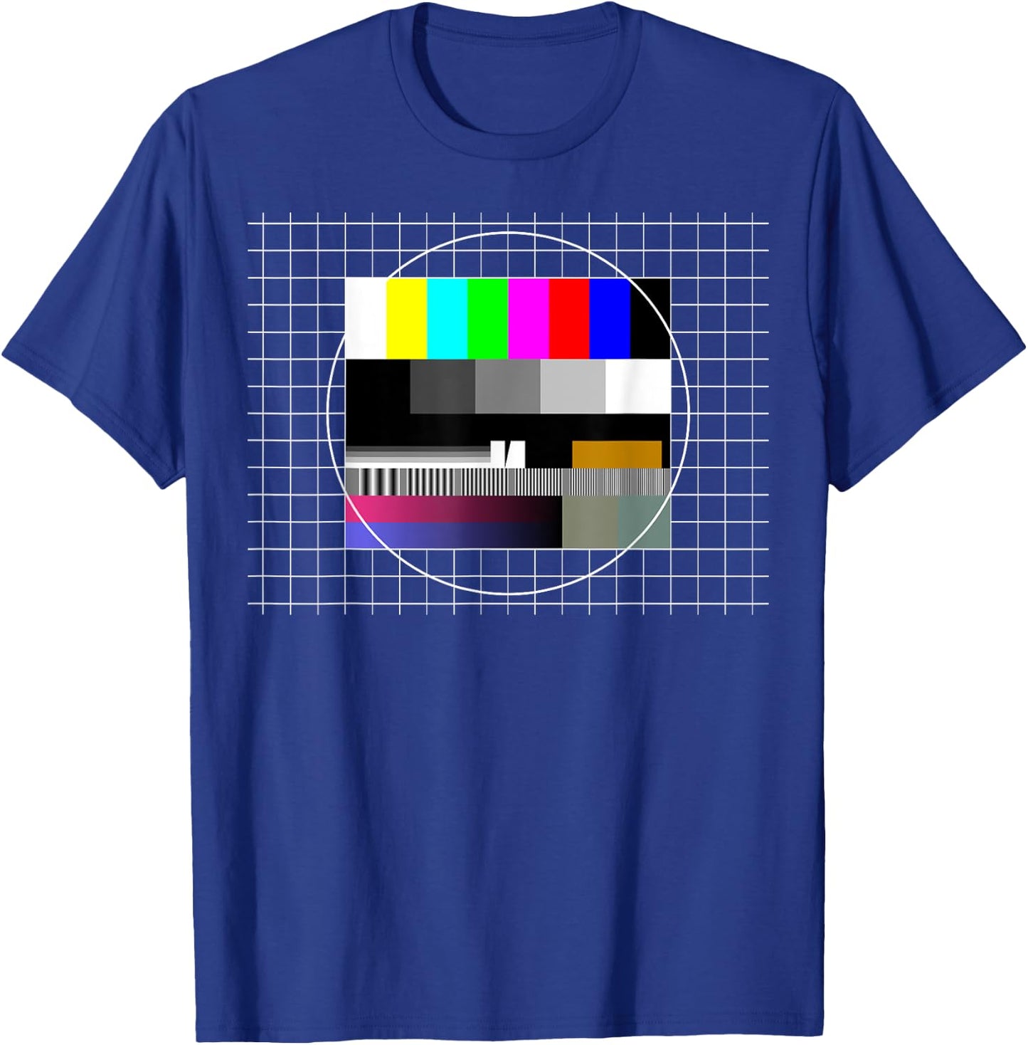 TV Test Pattern Color Bars Test Card Screen, Nostalgic Nerdy T-Shirt - T-Shirt | Royal
