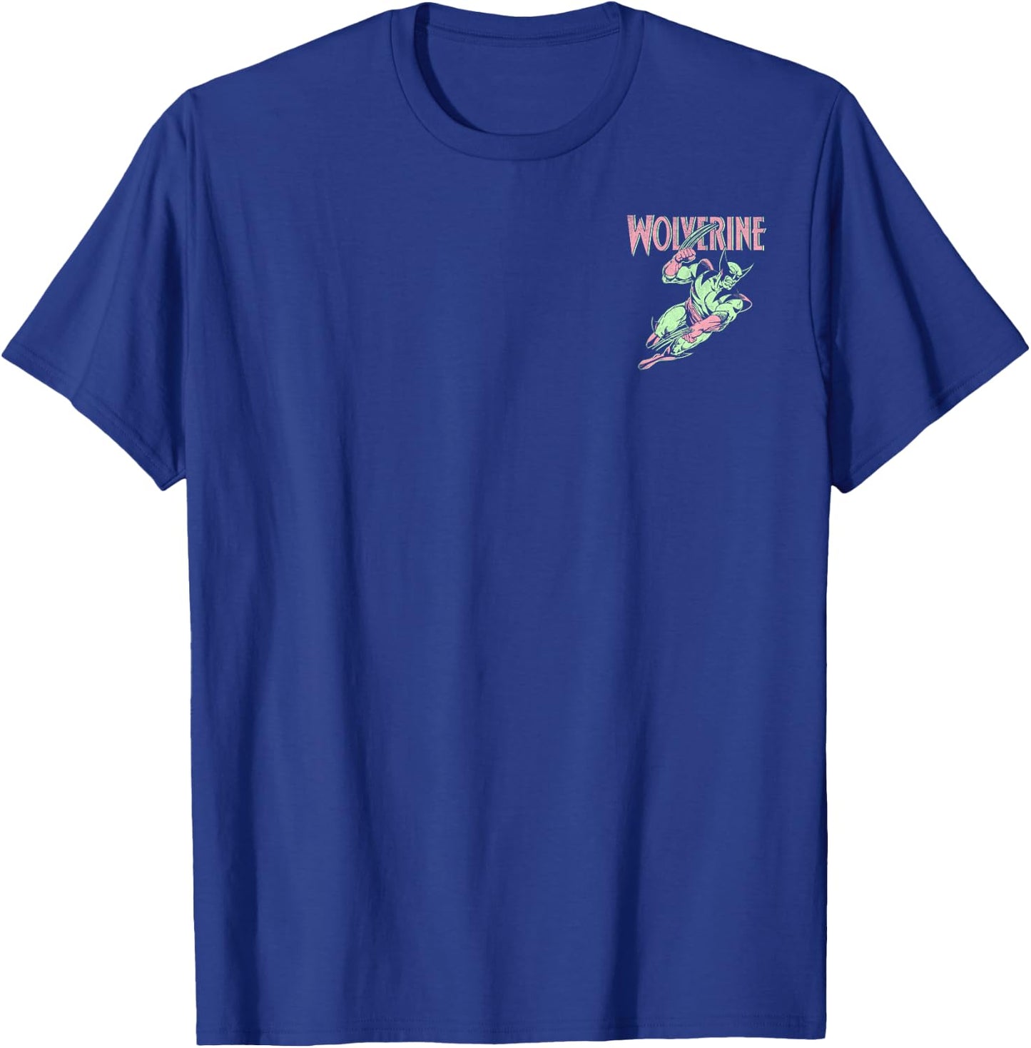 Marvel X-Men Wolverine Distressed Neon Front & Back T-Shirt - T-Shirt | Royal