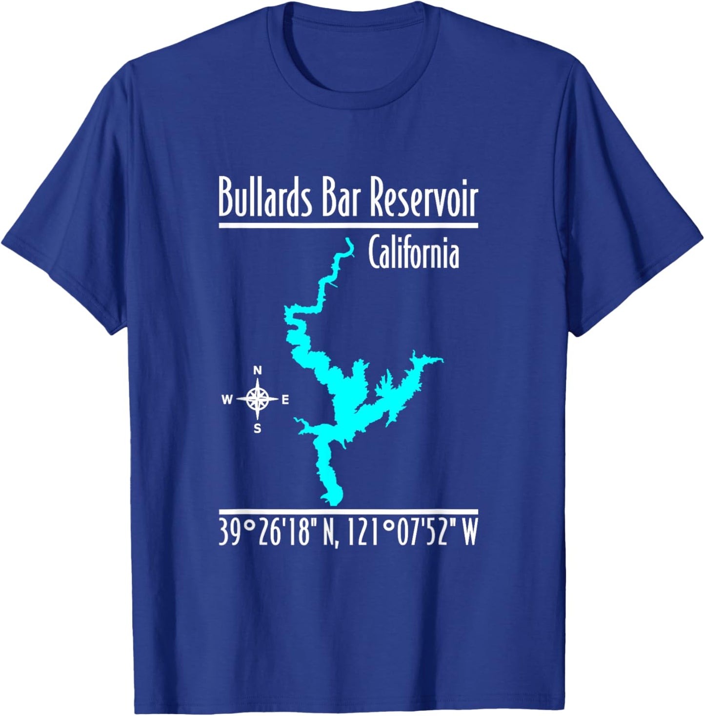 Modern Bullards Bar Reservoir - California T-Shirt - T-Shirt | Royal
