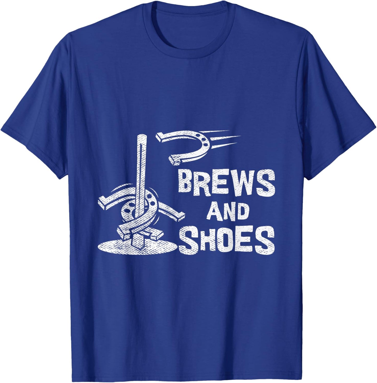 Brews And Shoes Animal Shoe Beer Drinker Horseshoe Pitching T-Shirt - T-Shirt | Royal