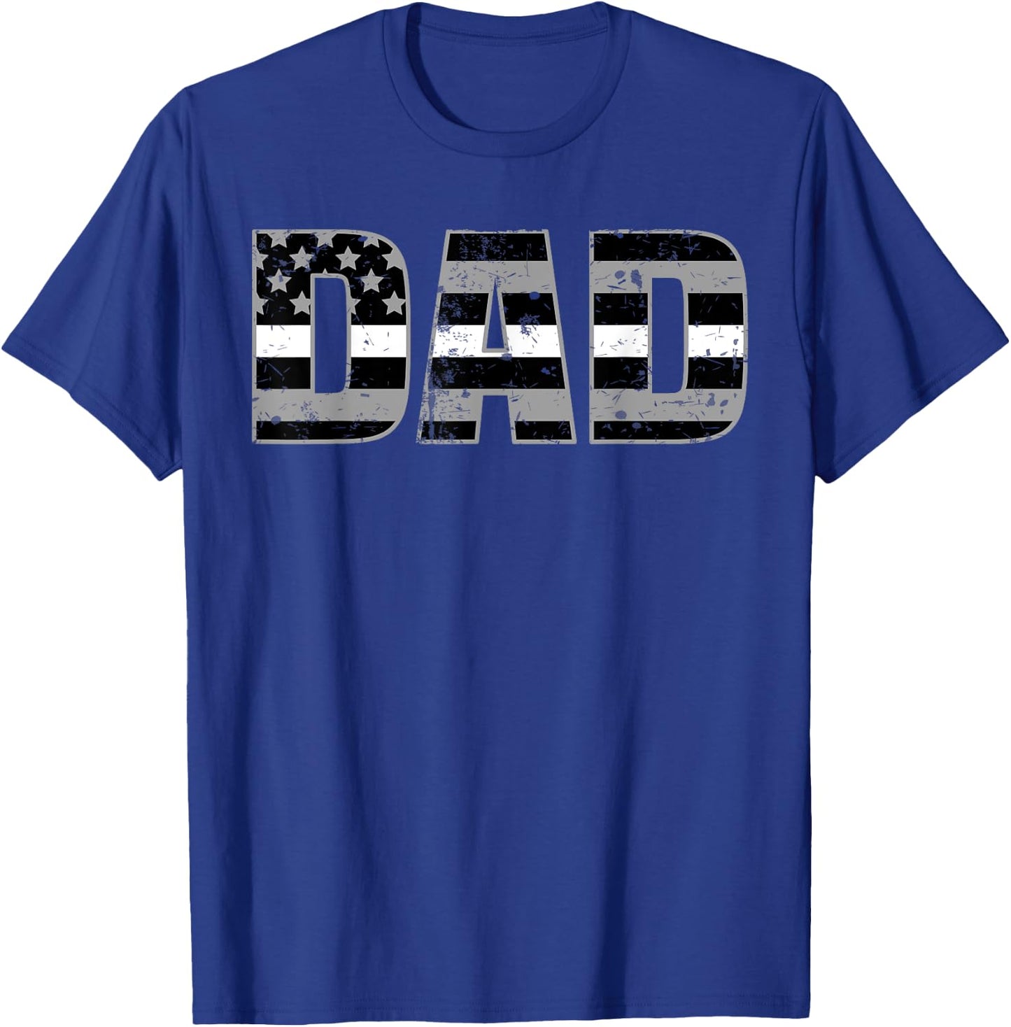 Ems Officer Dad Shirt Thin Line In White Daddy Father Shirt T-Shirt - T-Shirt | Royal