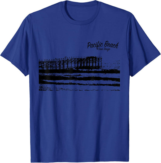 Pacific Beach Pier Men Women T-Shirt - T-Shirt | Royal
