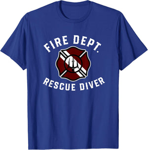 Fire Dept. Rescue Diver Fire Dive Team Firefighter Certified T-Shirt - T-Shirt | Royal