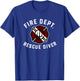 Fire Dept. Rescue Diver Fire Dive Team Firefighter Certified T-Shirt - T-Shirt | Royal