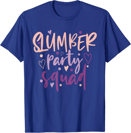 Girls Slumber Party Squad Sleepover Pajama Nails & Make up T-Shirt - T-Shirt | Royal