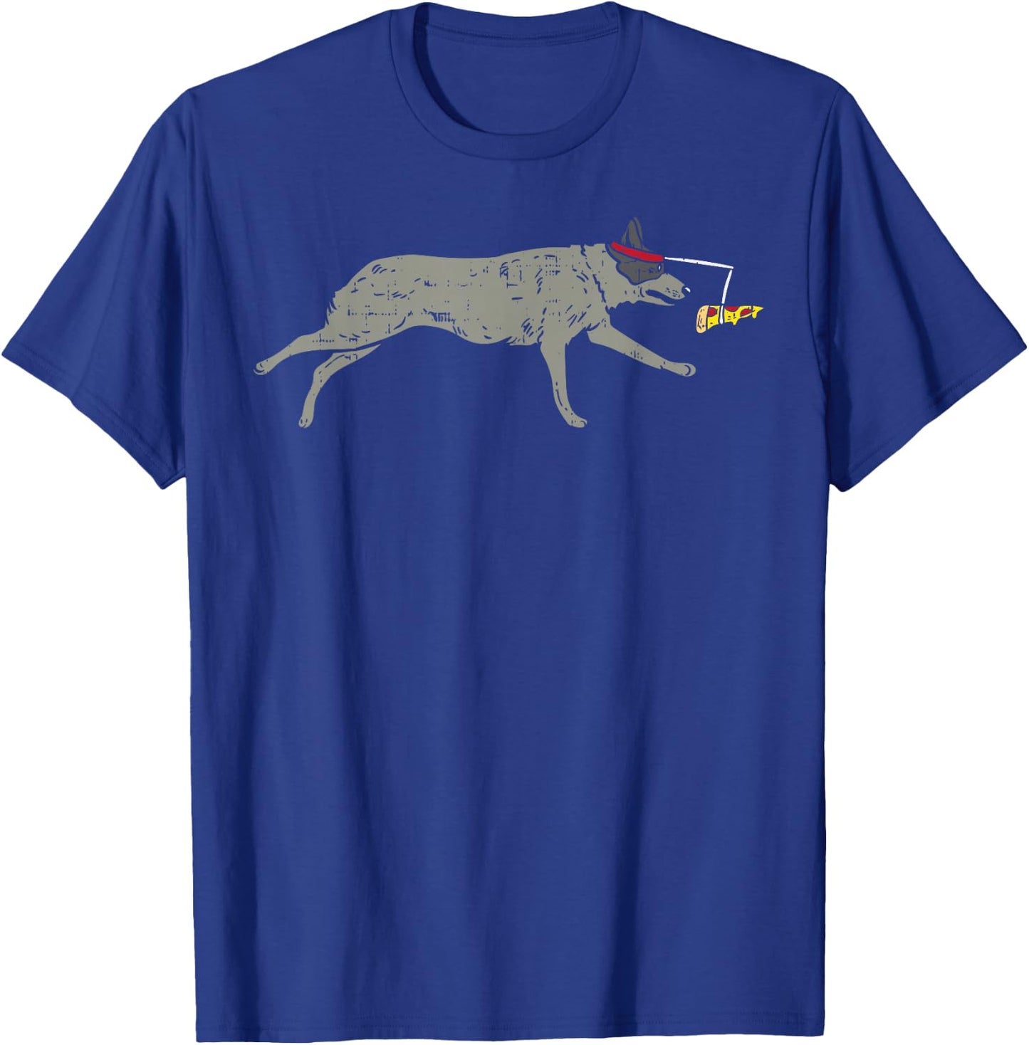 Heeler Running Pizza Funny Blue Red Cattle Dog Foodie Gift T-Shirt - T-Shirt | Royal