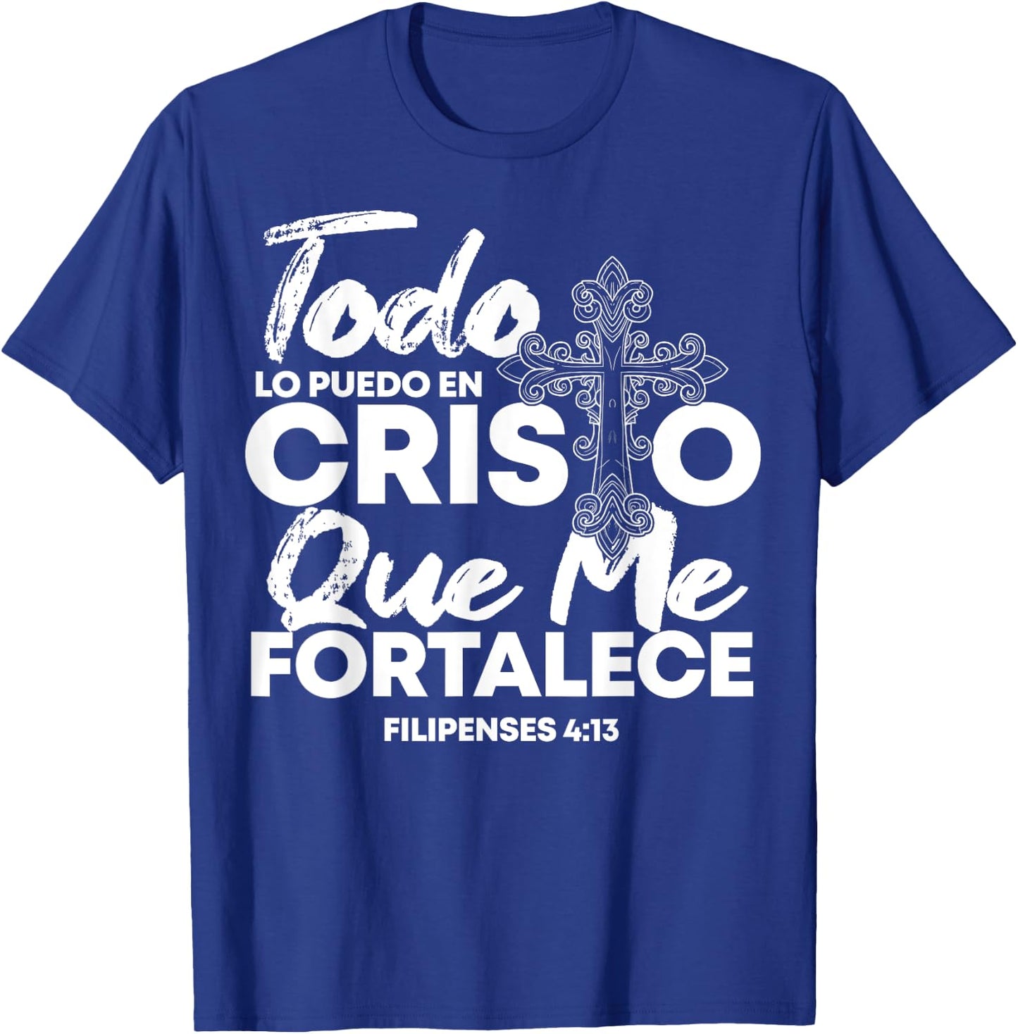 Christian Spanish Religious Bible Verse Saying T-Shirt - T-Shirt | Royal