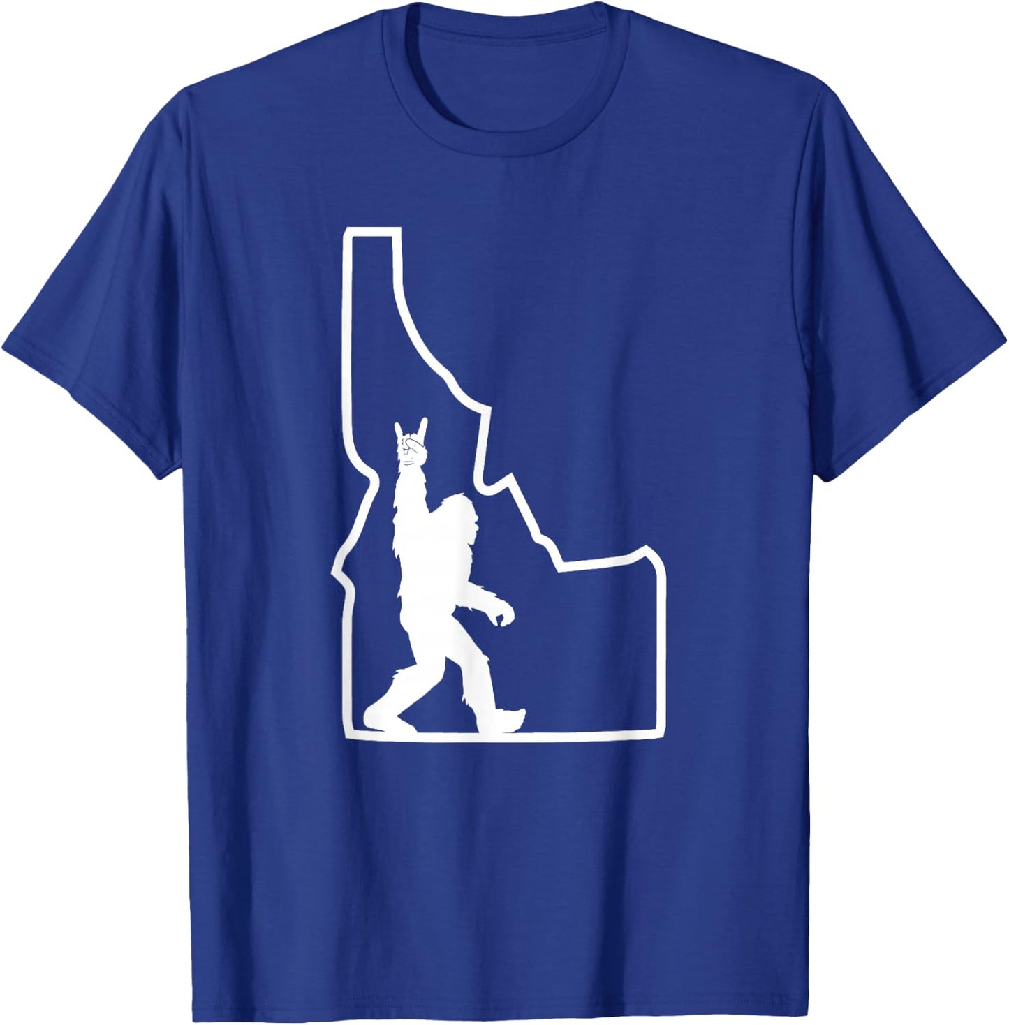 Bigfoot Rock and Roll Silhouette State of Idaho Sasquatch T-Shirt - T-Shirt | Royal