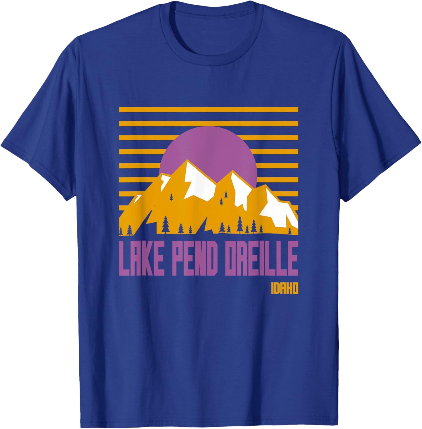 Lake Pend Oreille Vintage Mountains Hiking Camp Idaho Retro T-Shirt - T-Shirt | Royal