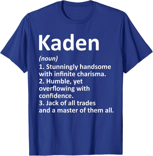 KADEN Definition Personalized Name Funny Birthday Gift T-Shirt - T-Shirt | Royal