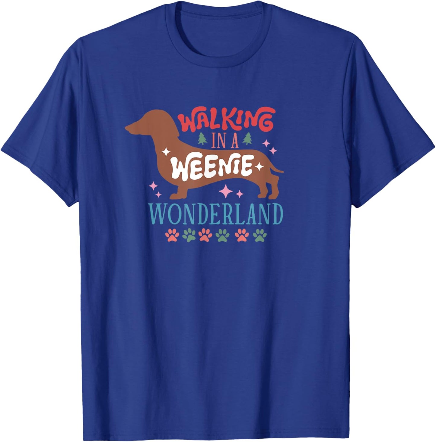 Elk Christmas Designs Wiener Dog , Black, Small T-Shirt - T-Shirt | Royal