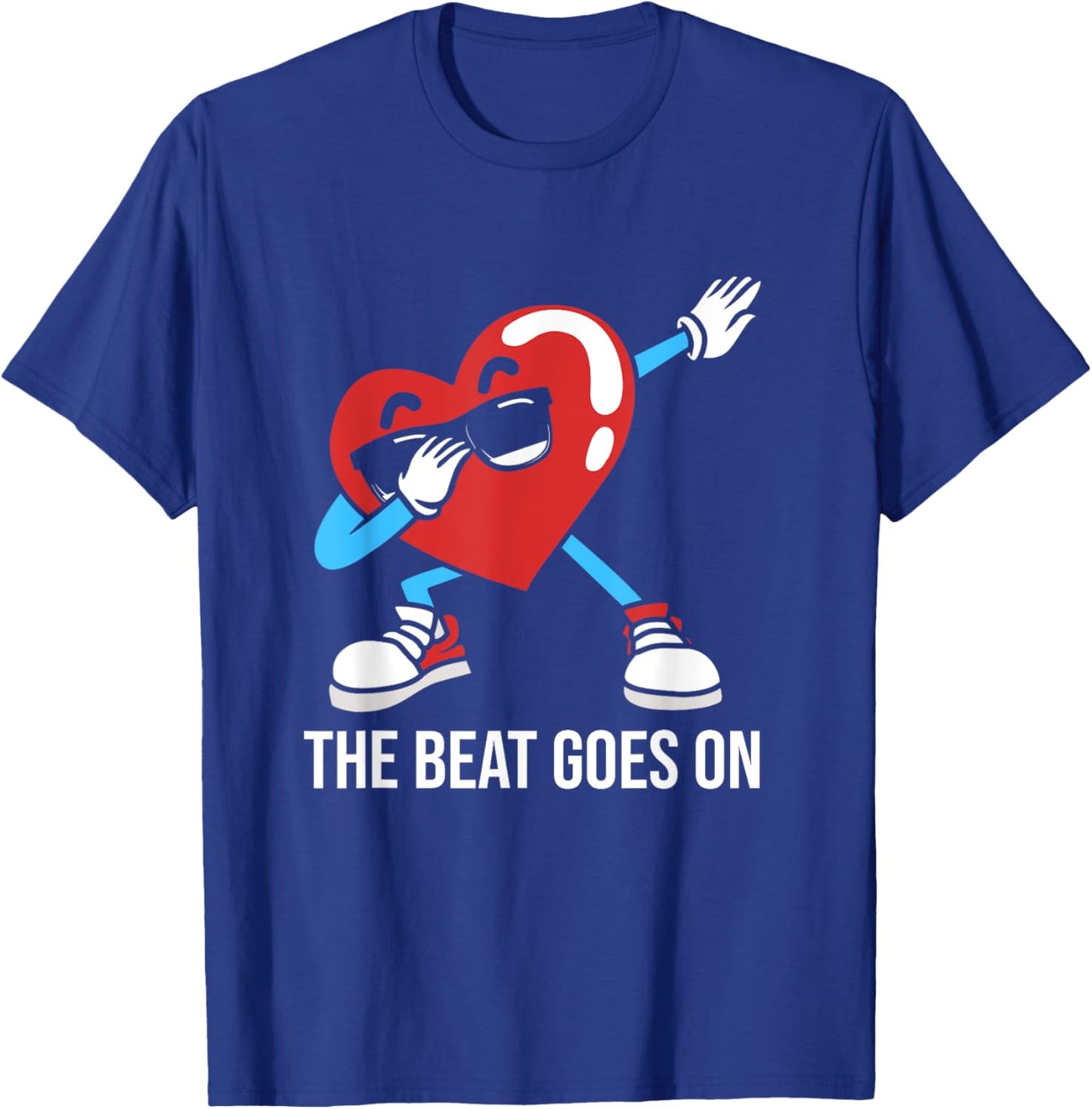 Funny Heart Attack Survivor Dabbing Heart The Beat Goes On T-Shirt - T-Shirt | Royal