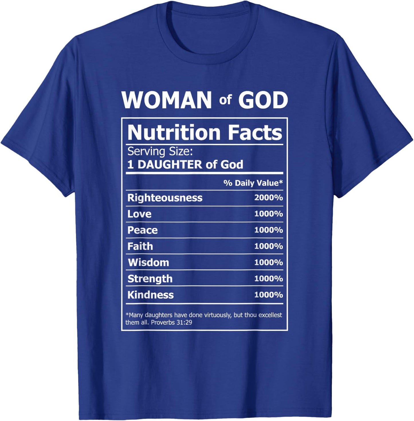 Faith Based Top Gifts Women Plus Size Christian Black Short Sleeve T-Shirt - T-Shirt | Royal