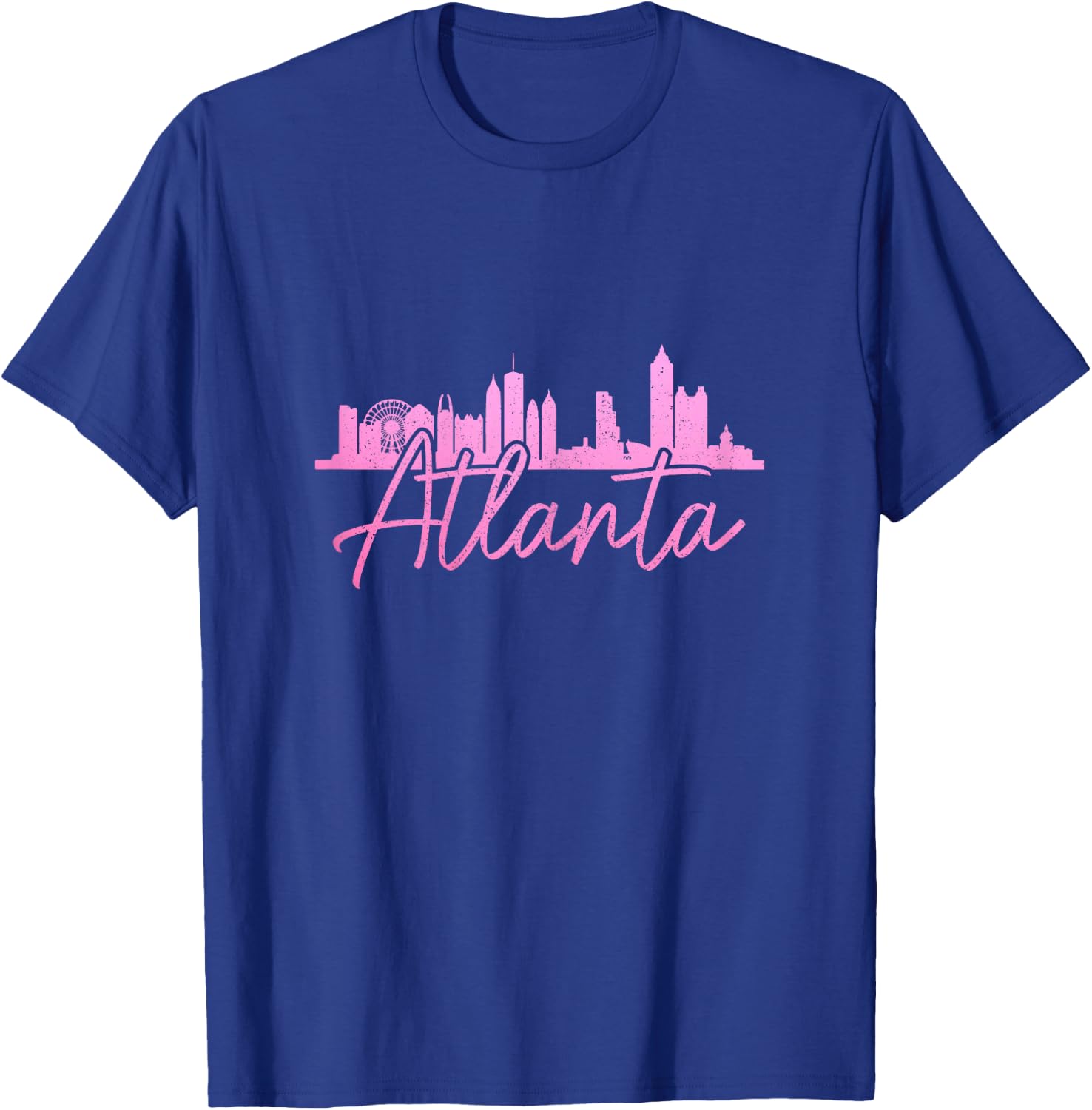 Atlanta Skyline Georgia Vintage Pride ATL 404 Pink T-Shirt - T-Shirt | Royal