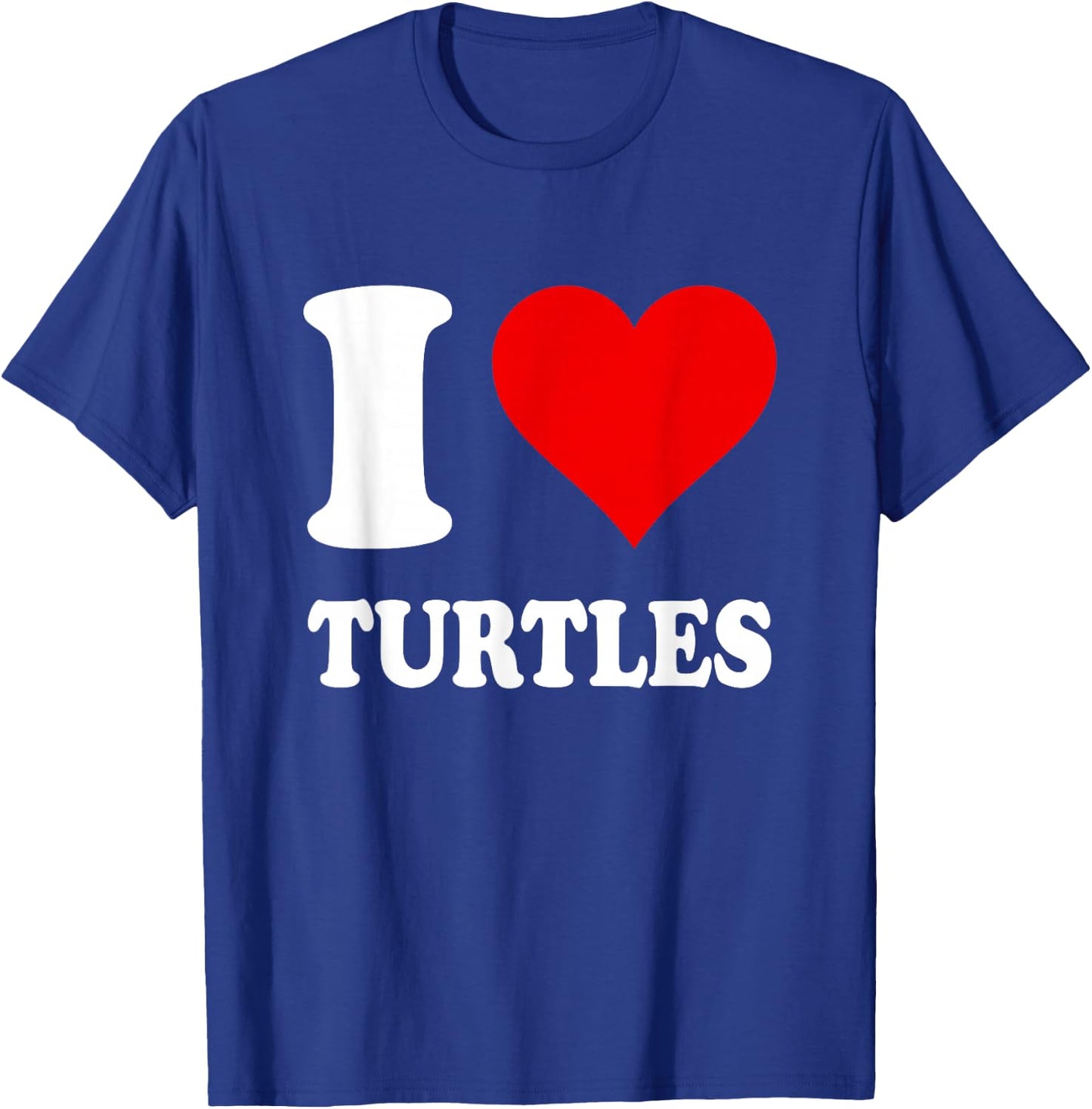 Red Heart I Love Turtles T-Shirt - T-Shirt | Royal