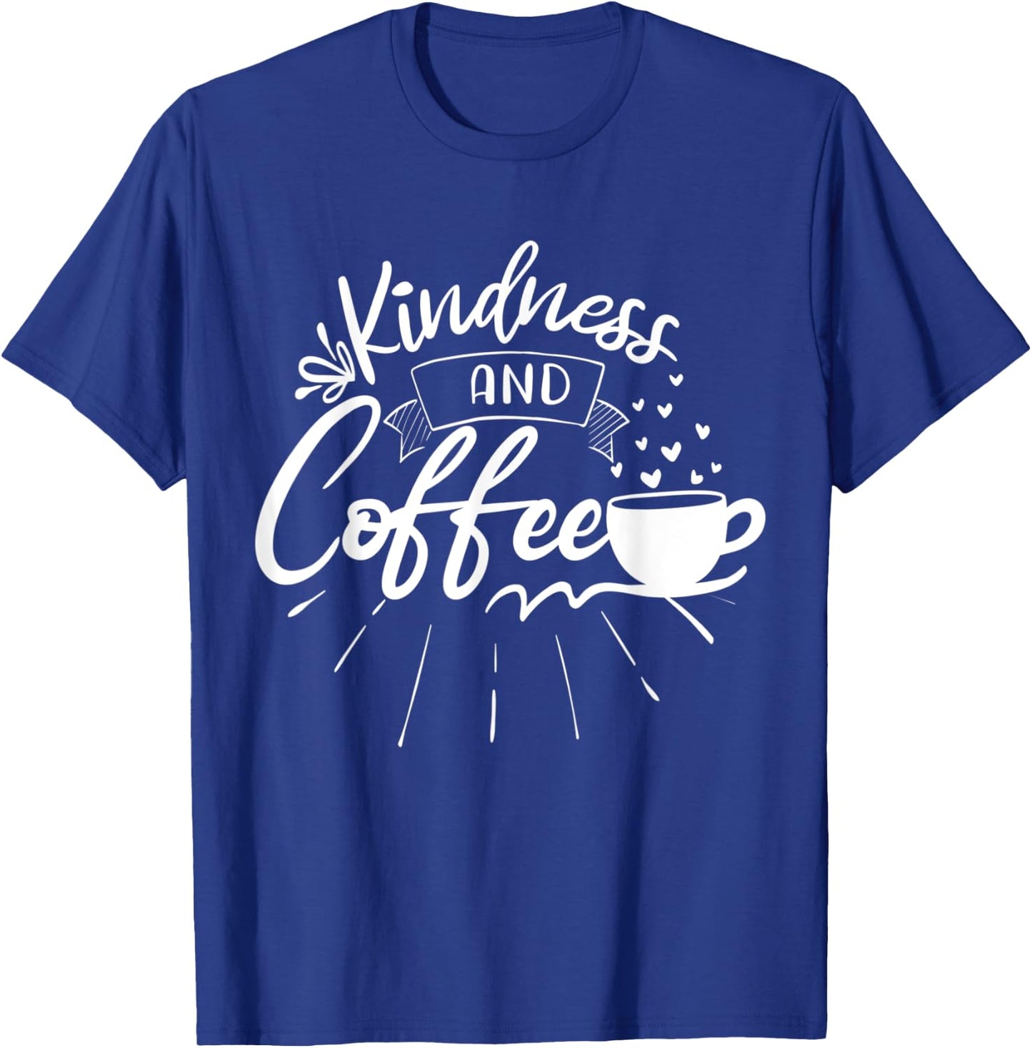 Kindness And Coffee Graphic Blessed Inspirational Teacher Women Kids T-Shirt - T-Shirt | Royal