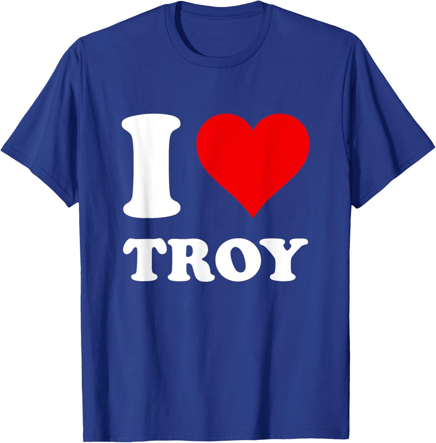 Red Heart I Love Troy T-Shirt - T-Shirt | Royal
