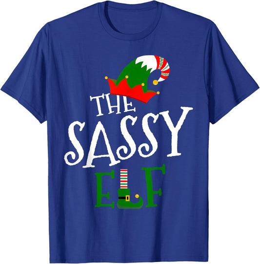 The Sassy Elf Family Matching Group Gift Christmas Costume T-Shirt - T-Shirt | Royal