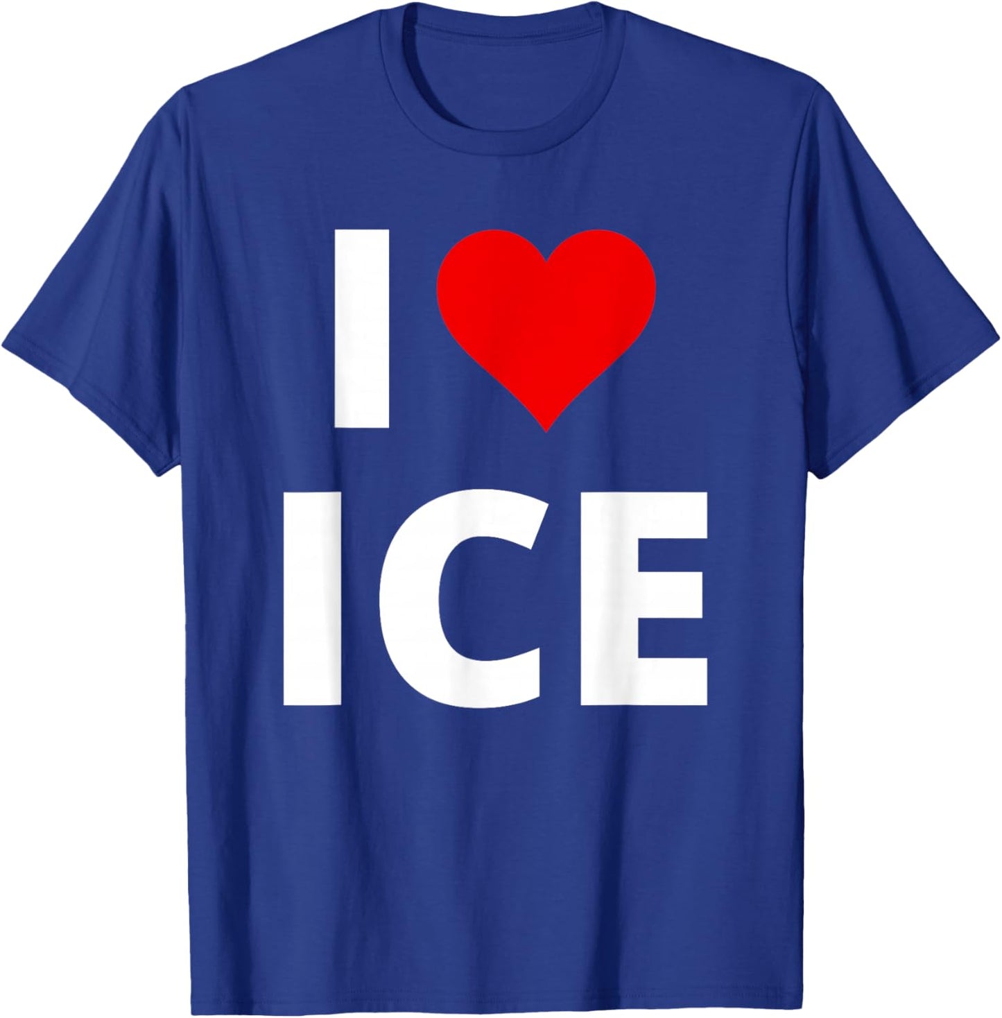 I Love Ice, With A Red Heart T-Shirt - T-Shirt | Royal