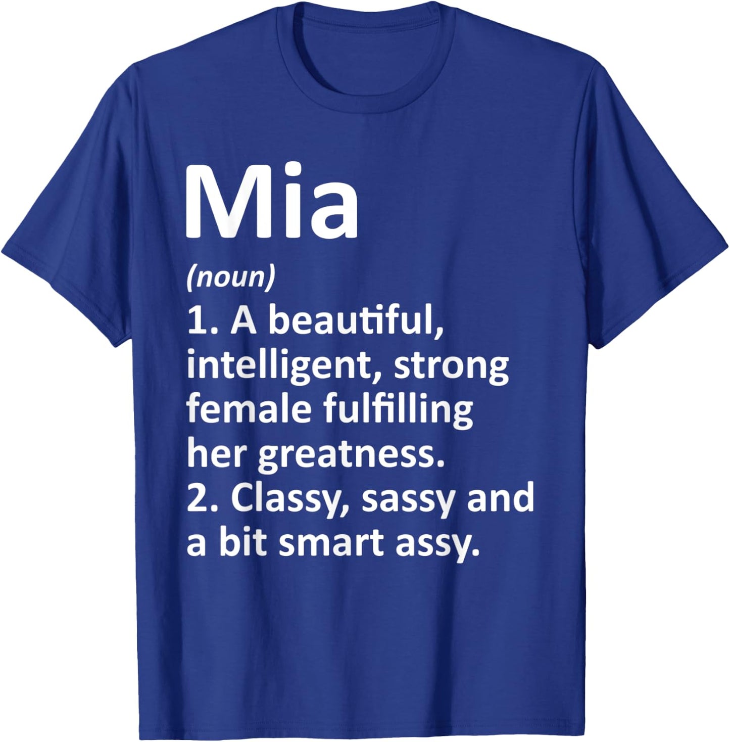 MIA Definition Personalized Name Funny Christmas Gift T-Shirt - T-Shirt | Royal