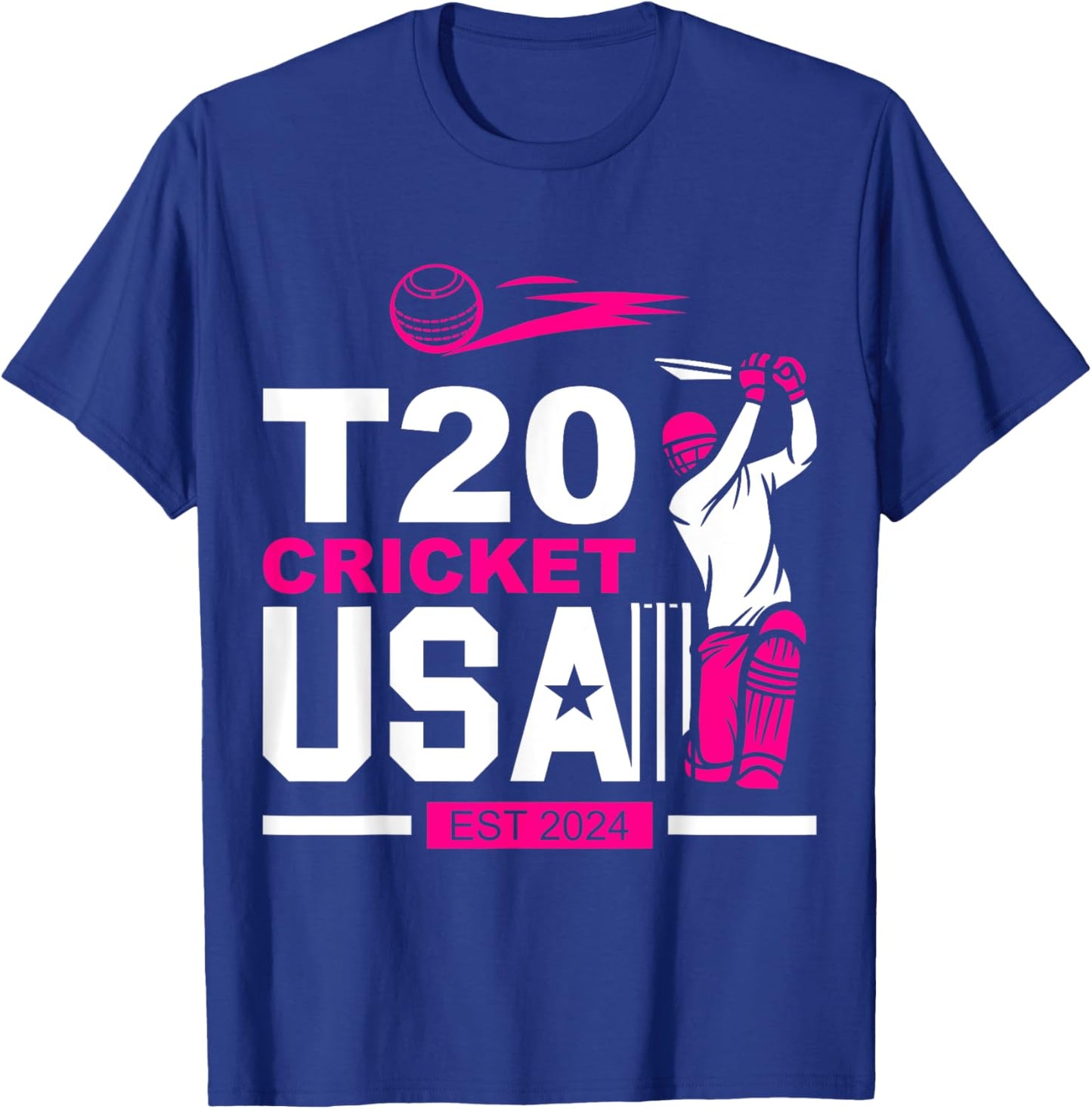 T20 Cricket 2024 USA Cricket Fans T-Shirt - T-Shirt | Royal