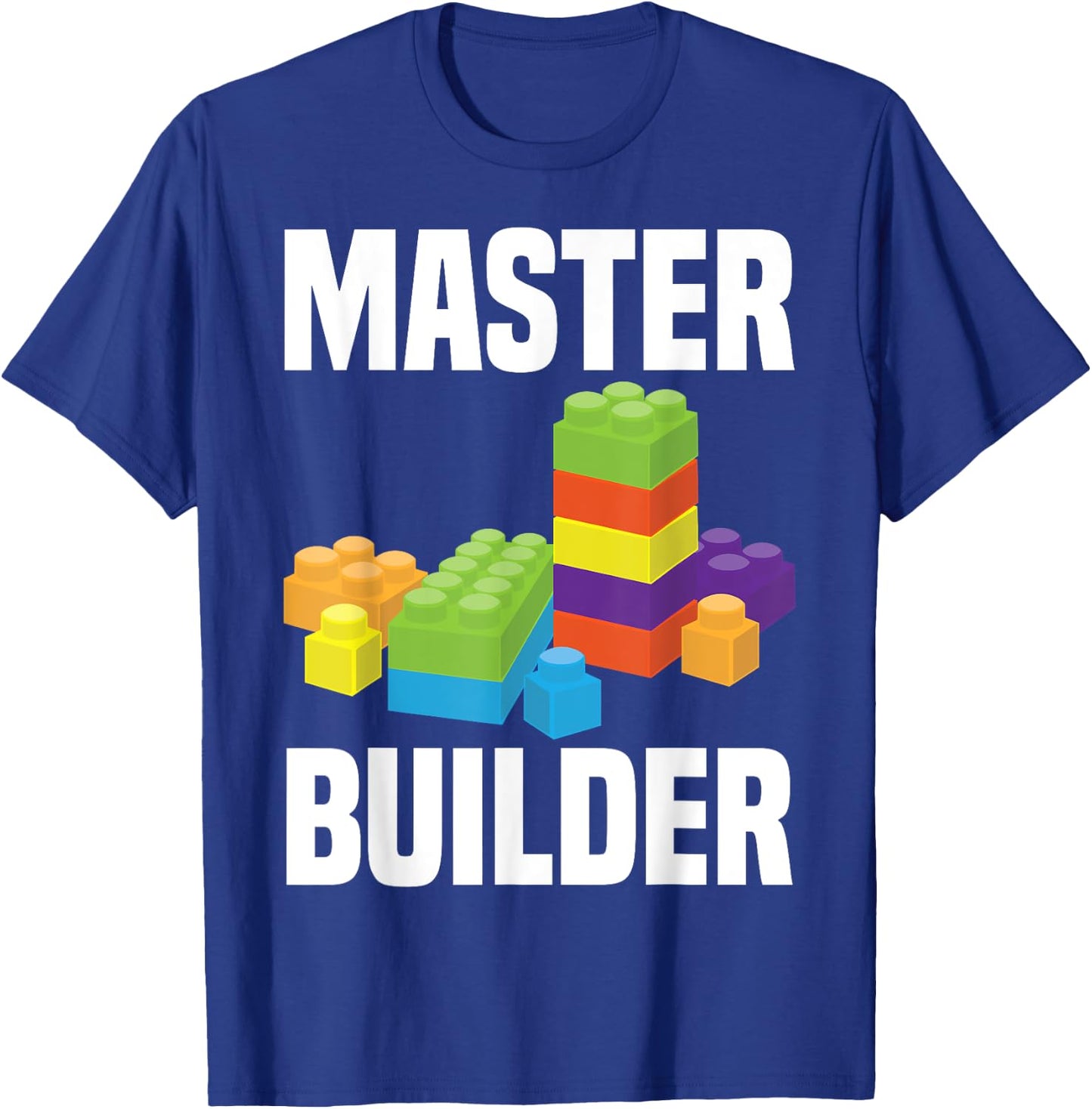 Cool Master Builder Funny Building Blocks Gift Men Women T-Shirt - T-Shirt | Royal