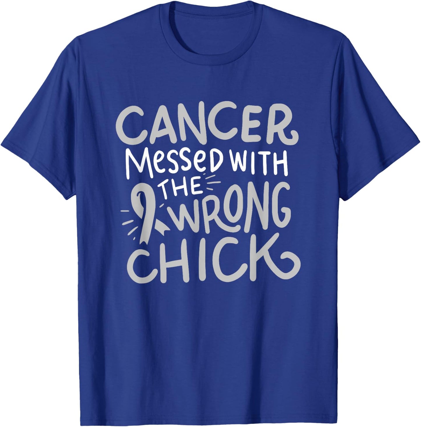 Brain Cancer Awareness Chemo Gift Gray Ribbon Glioblastoma T-Shirt - T-Shirt | Royal