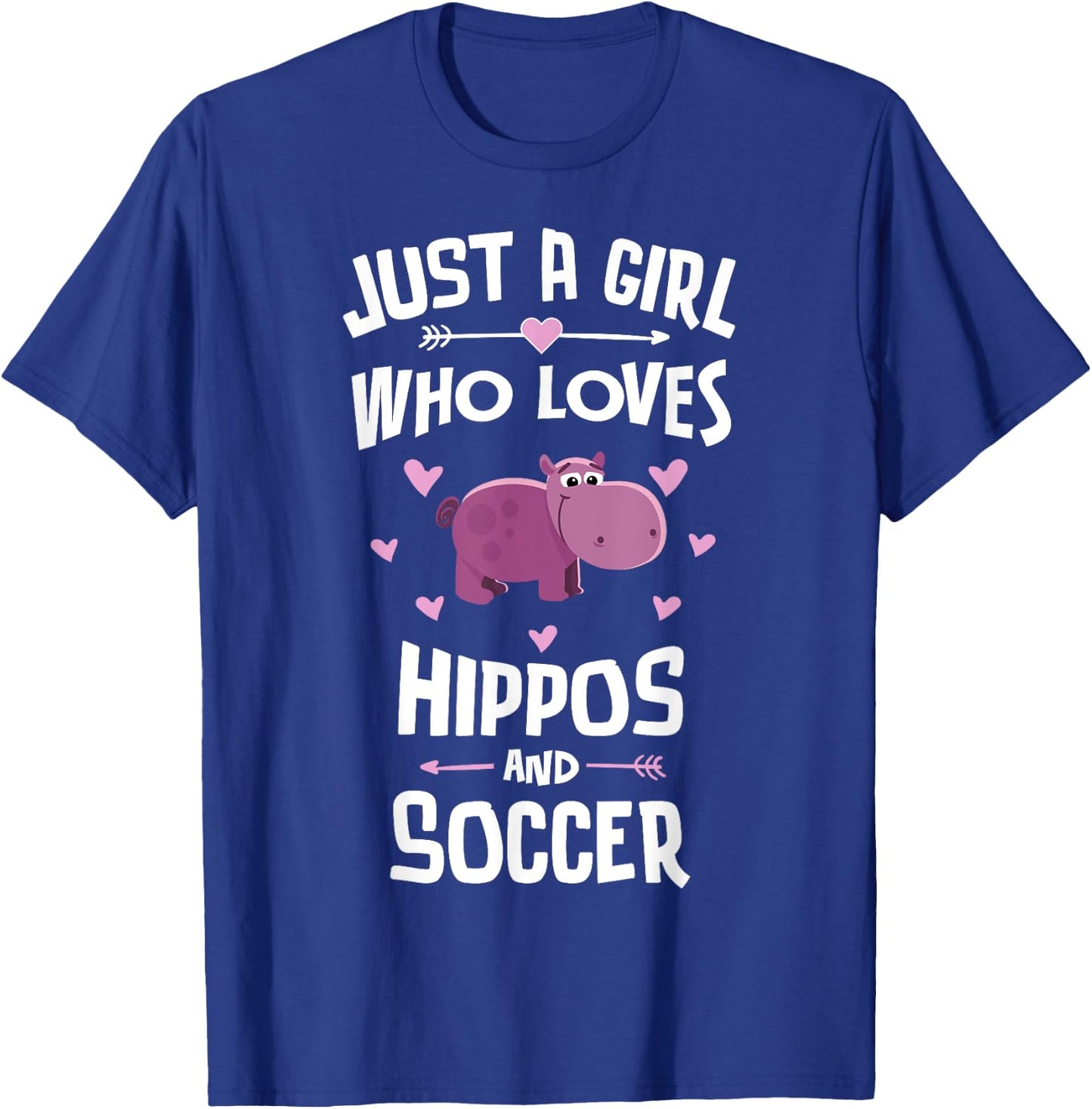 Hippos And Soccer Gifts for Girls Women T-Shirt - T-Shirt | Royal