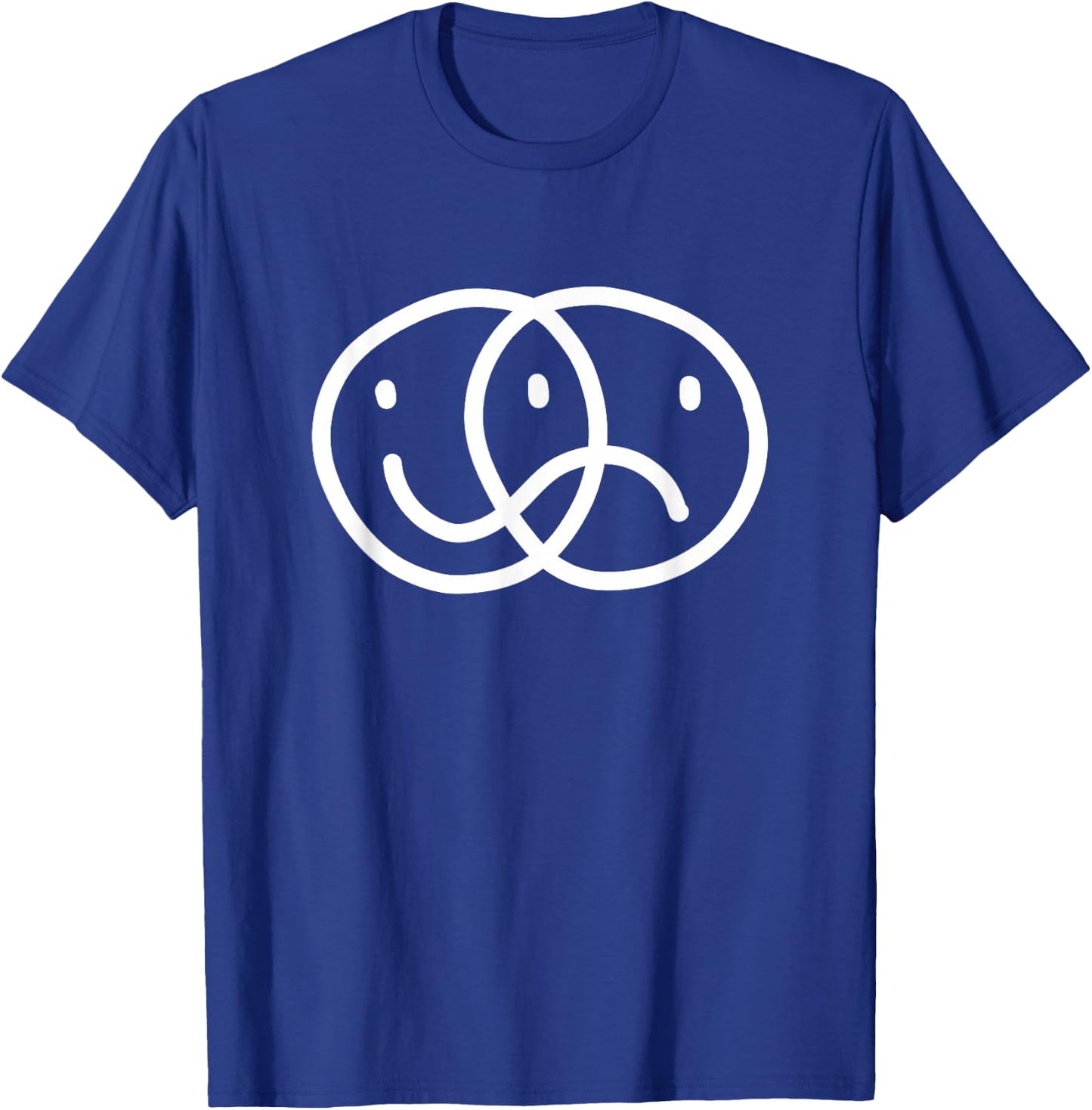 Bipolar Happy Sad Face Rad Indie Skater Culture T-Shirt - T-Shirt | Royal
