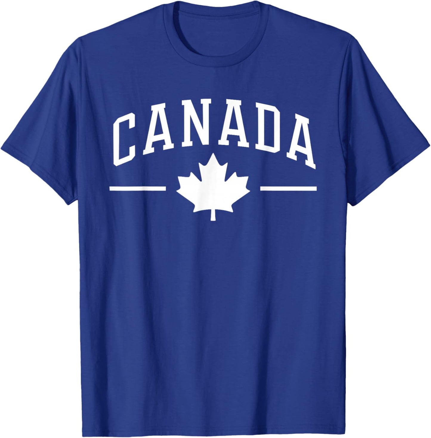 Maple Leaf Canada Athletic Team Sports Flag Varsity Style T-Shirt - T-Shirt | Royal