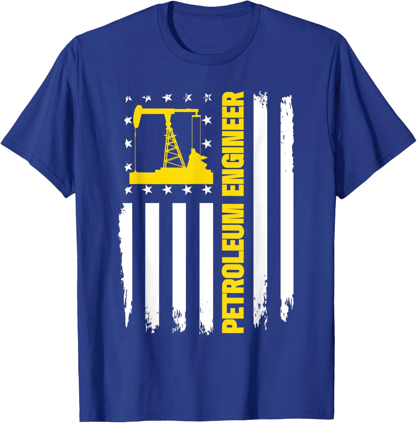 Petroleum Engineer US Flag Oil Rig Gas Oilfield T-Shirt - T-Shirt | Royal